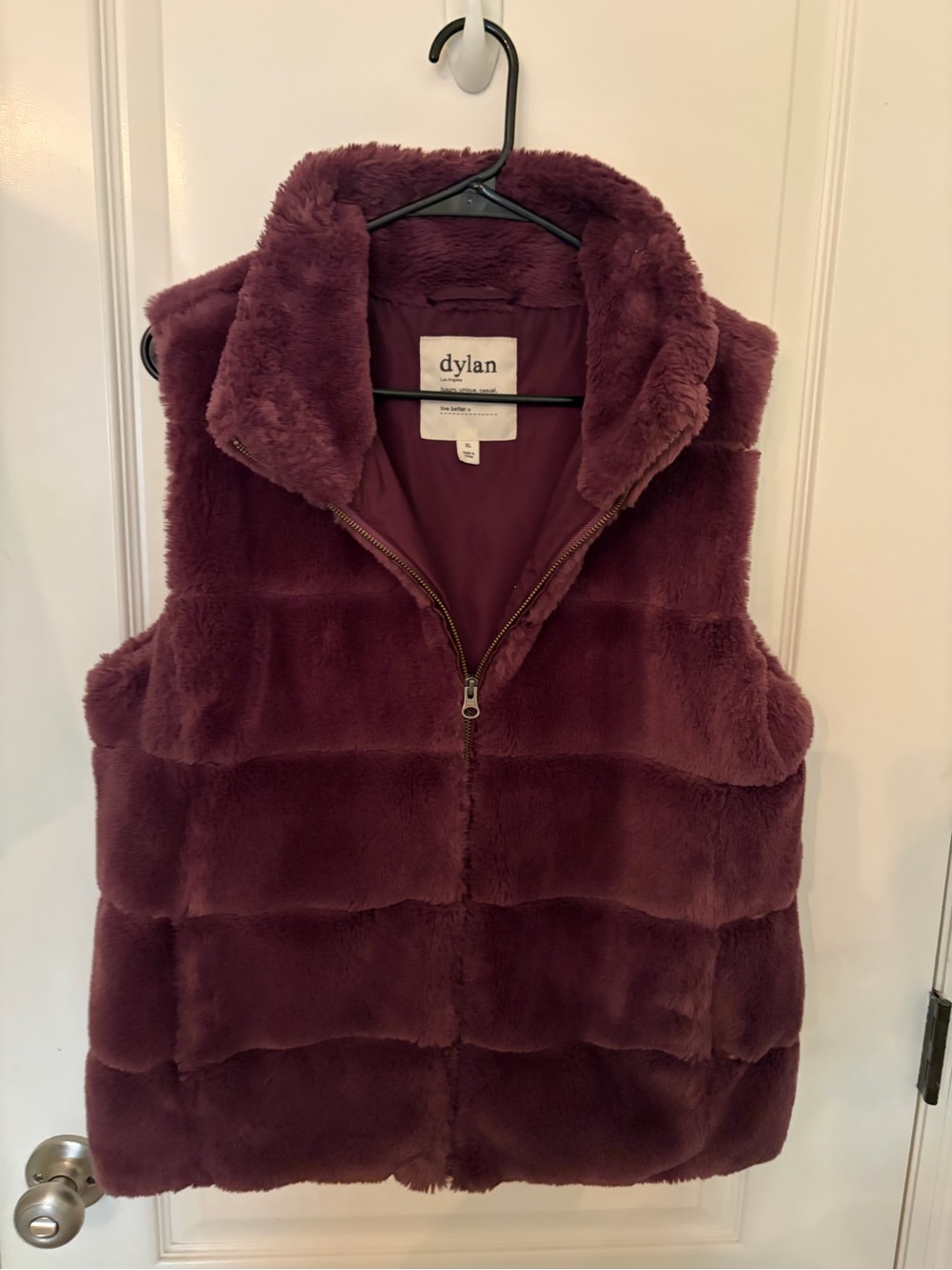 Dylan Plush Faux Fur Vest - Burgundy